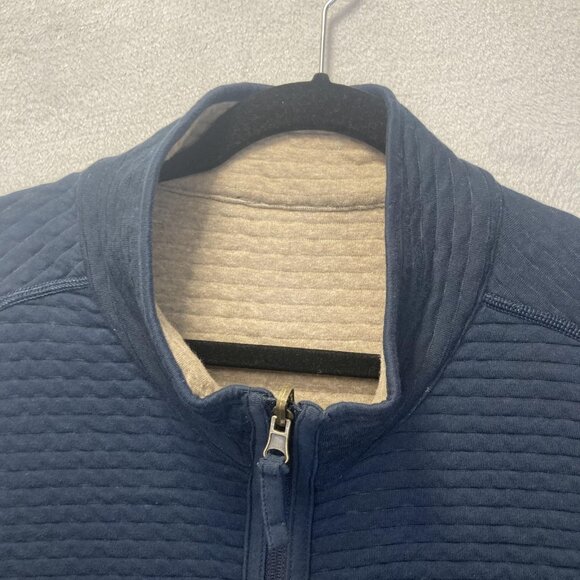 NWT Johnston & Murphy Reversible Quilted Zip Up Knit Vest Mens 3XL Navy Blue Tan - Picture 5 of 16